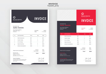 Modern creative invoice template design
