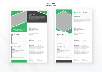 Modern elegant creative resume design template