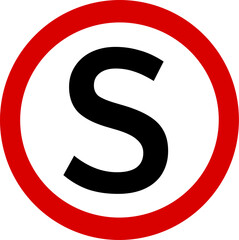 Traffic sign Stop (S). Warning sign, Replaceable vector design.