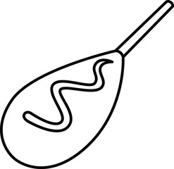 料理食べ物の線画単品アイコン　アメリカンドック
