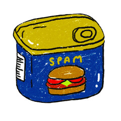 A famous Spam in Hawaii and Korean food - obrazy, fototapety, plakaty