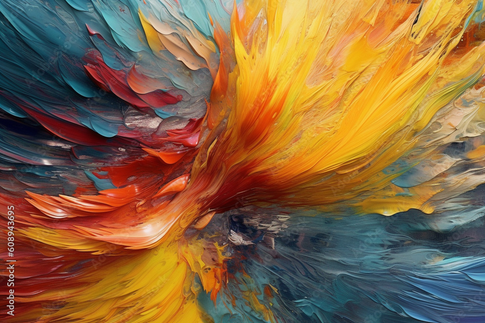 Poster  A captivating image showcasing bold brushstrokes, vibrant colors, and expressive gestures, capturing the energy and emotion of the abstract expressionist movement.  Generative AI technology.