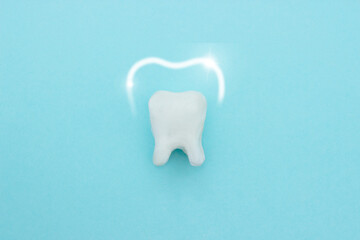 Protective vortex around tooth model. Oral dental hygiene concept.