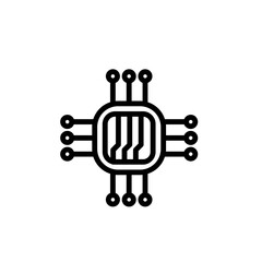 technology chip sign symbol vector