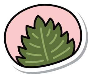 ステッカー風の料理食べ物単品アイコン　桜餅