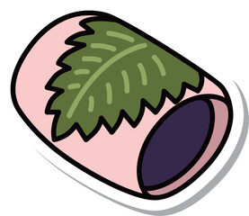 ステッカー風の料理食べ物単品アイコン　桜餅