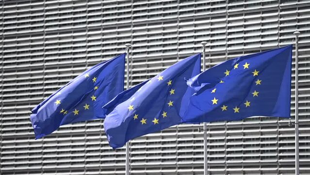 Belgique Bruxelles drapeaux Europe europeen commission