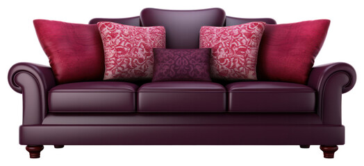 Stylish vintage sofa isolated. Generative AI.