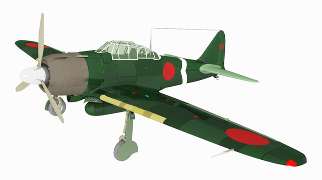 Japanisches Jagdflugzeug aus dem zweiten Weltkrieg, Freisteller