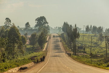 Fototapeta premium WESTERN UGANDA - MARCH 10, 2020: Mubende - Fort Portal road, Uganda