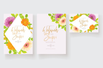 Floral wedding invitation template design