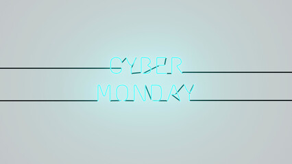 Cyber Monday ne&oacute;n celeste alfa.