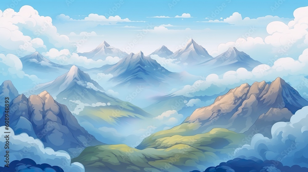 Poster abstract background view of the valley. the captivating view of the valley with a banner design show