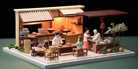 miniature in restaurant, generative AI