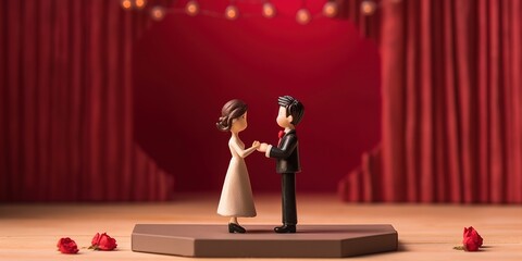 miniature wedding couples, generative Ai