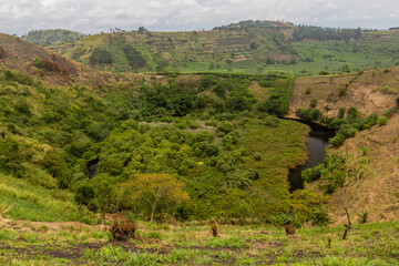 One of craters in the crater lakes region near Fort Portal, Uganda