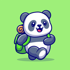 Cute Panda Traveling With Backpack Cartoon Vector Icon
Illustration. Animal Nature Icon Concept Isolated Premium
Vector. Flat Cartoon Style