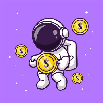 Cute Astronaut Floating With Gold Coin Cartoon VectorIcon
Illustration. Science Finance Icon Concept Isolated Premium
Vector. Flat Cartoon Style