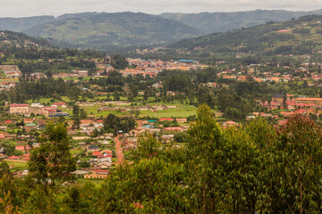 Fototapeta na wymiar Aerial view of Kabale town, Uganda
