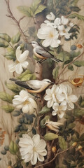 Vintage Botanical Bliss AI Generated