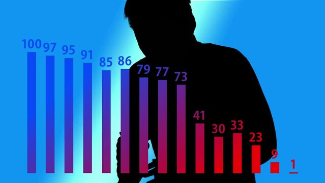 頑張ってしたことが全く上手くいかず全てを失ってしまった男性 シルエット