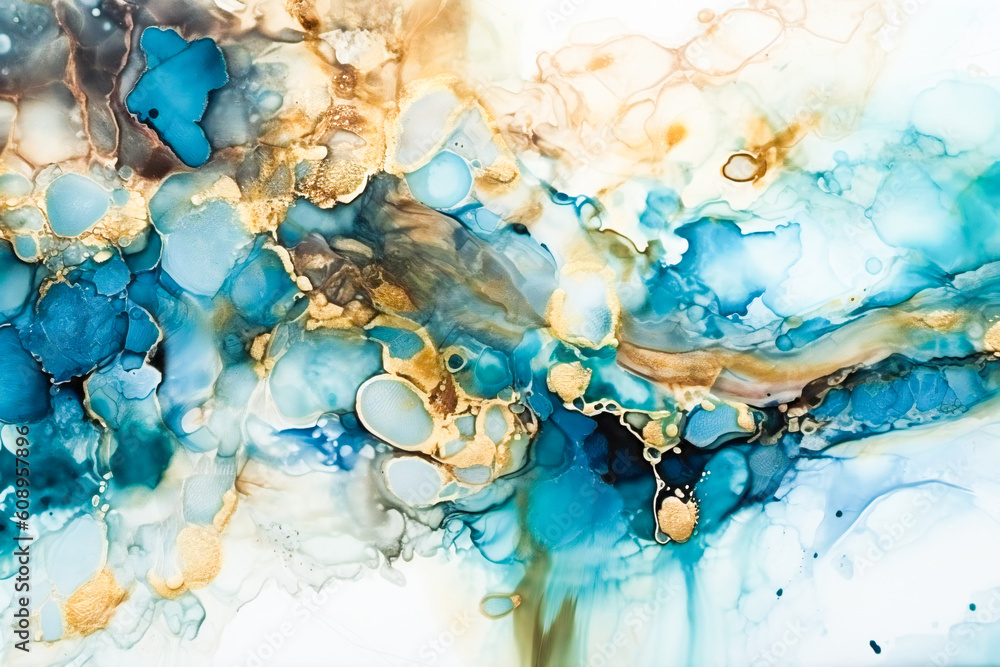 Aufkleber abstract decorative water color or acrylic diffusion. created with generative ai technology.