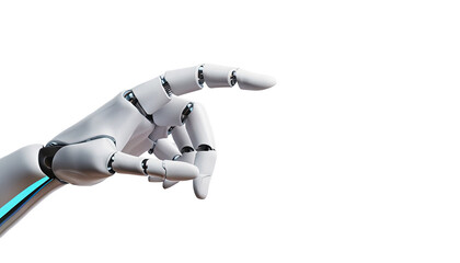 3D Rendering futuristic robot hand technology development, ChatGPT Robot, artificial intelligence AI, and machine learning concept. Global robotic bionic science research for future of human life.