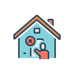 Color illustration icon for nothing 