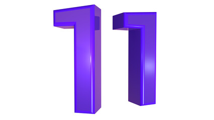 Purple 3d bold number