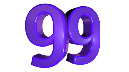 Purple 3d bold number