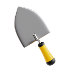 trowel 3d render icon illustration, transparent background, construction tool