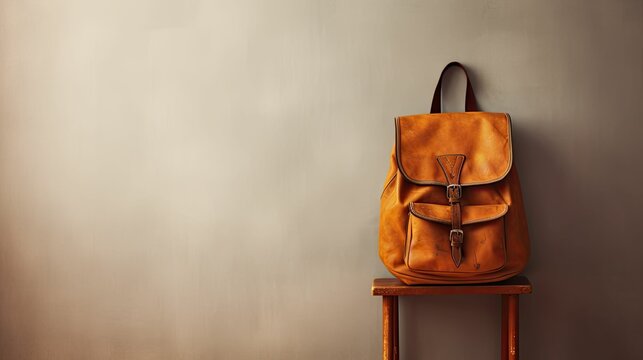 Academic Adventure Awaits: Backpack Hanging on Chair, Ready for College