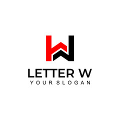 letter w logo design - obrazy, fototapety, plakaty