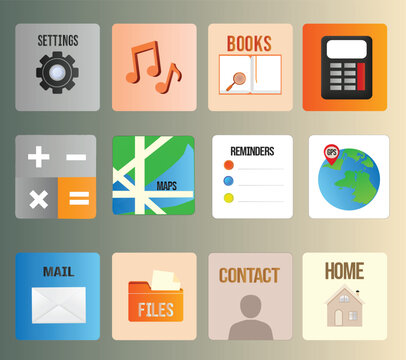 Flat design concept mobile phone apps vector