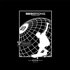 Vector illustration on the theme of skateboard and skateboarding in Brooklyn. Sport typography, t-shirt graphics, print, poster, banner, flyer, postcard,etc  © jenny