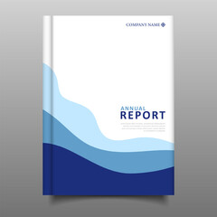 Blue business annual report flyer modern cover design