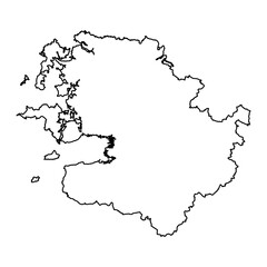 County Mayo map, administrative counties of Ireland. Vector illustration.