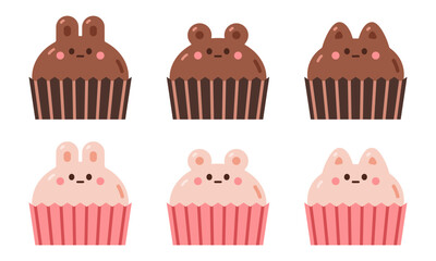 chocolate in animal shapes with paper cup.rabbit,bear,cat.
