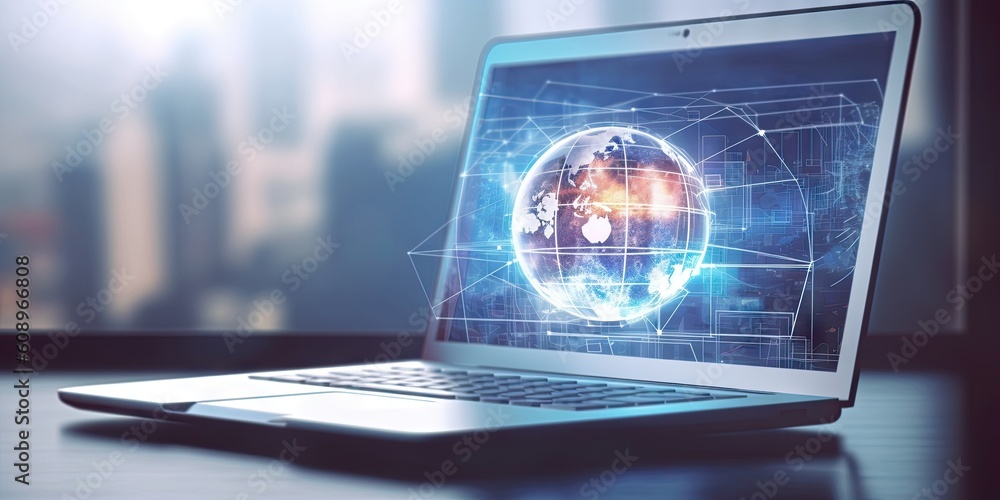 Aufkleber virtual business. online communication and networking concepts. technology in the modern world. expl