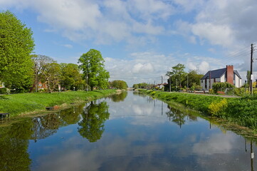Obraz premium Idyllic view on the river Witham in springtime. Boston Lincs. UK