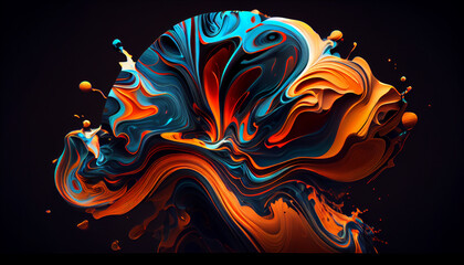 Abstract Colorful  Marbel background Ai generated image