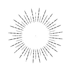 Obraz premium Vintage Explosion frame isolated on white. Hand drawn sunburst, sunbeam, sunrise, firework frame, black grunge rays. Vector illustration