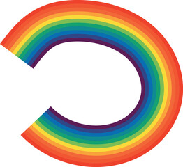 Color wave of LGBT community. Rainbow on white background Vector illustration