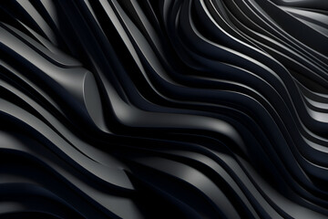 Obraz premium abstract background, wavy, dark, black, curvy, waves, wallpaper, ai generated