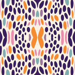 Irregular Rounded Lines Halftone Ikat Pattern