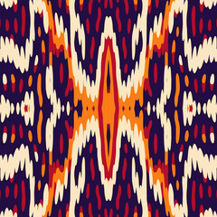 Irregular Rounded Lines Halftone Ikat Pattern