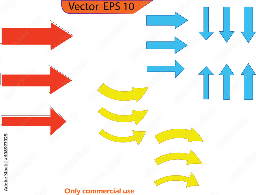 Wall mural arrows set icons. arrow icon bundle. arrow vector collection. arrow. cursor. modern simple arrows. v