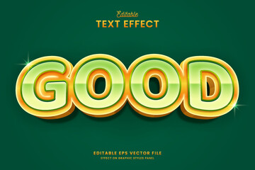 decorative good green bold editable text effect vector design
