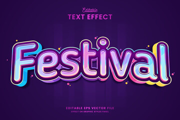 decorative festival editable text effect vector design