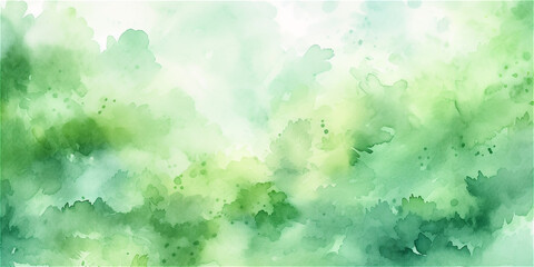 Fototapeta premium green watercolor abstract background, ai generated